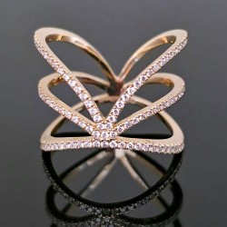 Prsten sa dijamantima 0.43ct od žutog zlata. 750-440