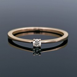 Prsten sa dijamantom 0.06ct od žutog zlata. 163-105