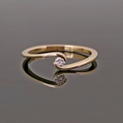 Prsten sa dijamantom 0.07ct od žutog zlata 0504-175