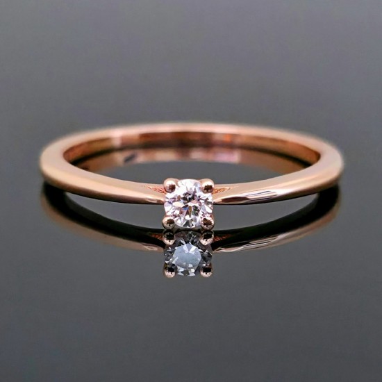 Prsten sa dijamantom 0.10ct od roze zlata. 235-150