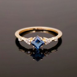 Prsten sa london topazom I brilijantima 1312-144