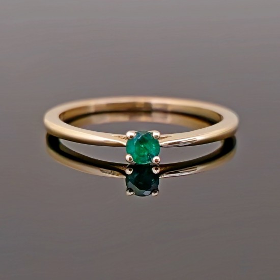 Prsten sa smaragdom 0.14ct od žutog zlata. 0515-143