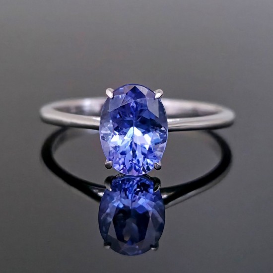 Prsten sa tanzanitom 1.51ct od belog zlata. 394-178