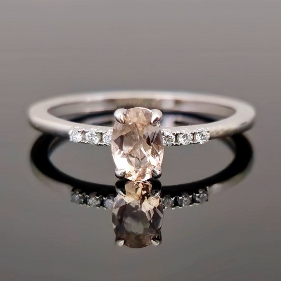 Prsten sa Morganitom I brilijantima 355-220