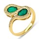 Prsten od žutog zlata sa smaragdima i brilijantima 1020-350