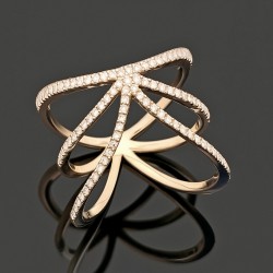 Prsten sa dijamantima 0.43ct od žutog zlata. 750-440