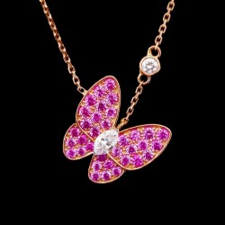 Ogrlica od rozeg zlata sa pink safirima i brilijantima 870-400