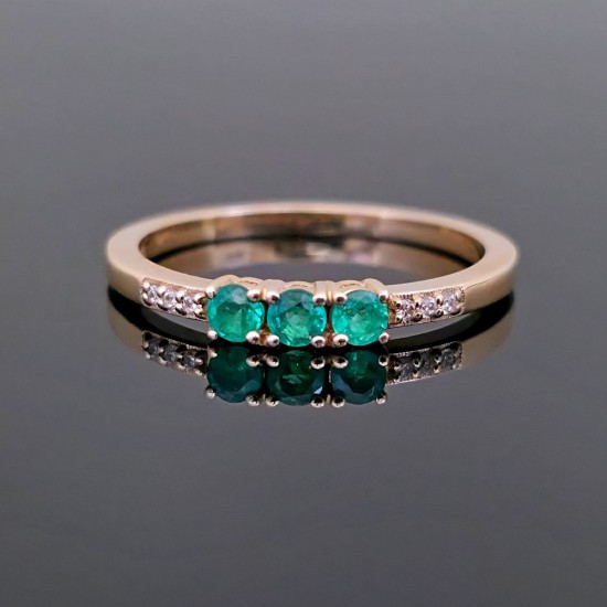 Prsten sa smaragdima i brilijantima 091-195