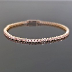 Narukvica tenis od žutog zlata sa cirkonima u šampanj boji 22-300