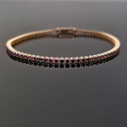 Narukvica tenis od žutog zlata sa cirkonima braon boje 26-300