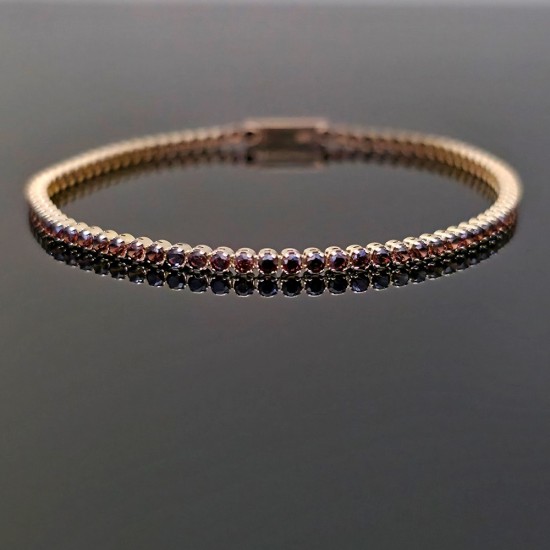 Narukvica tenis od žutog zlata sa cirkonima braon boje 26-300