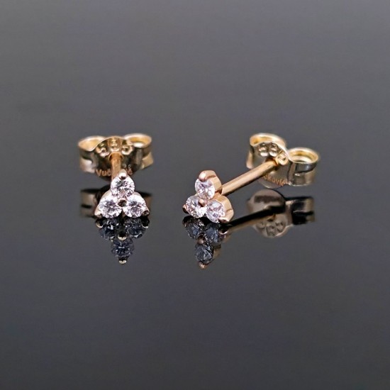 Minđuše od žutog zlata sa brilijantima 0.09ct 0406-050